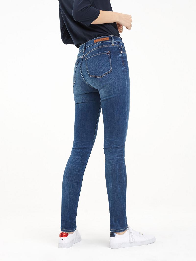 Női Tommy Hilfiger Mid Rise Jegging Fit Farmer Nadrág Sötétkék | HU 204JPQ